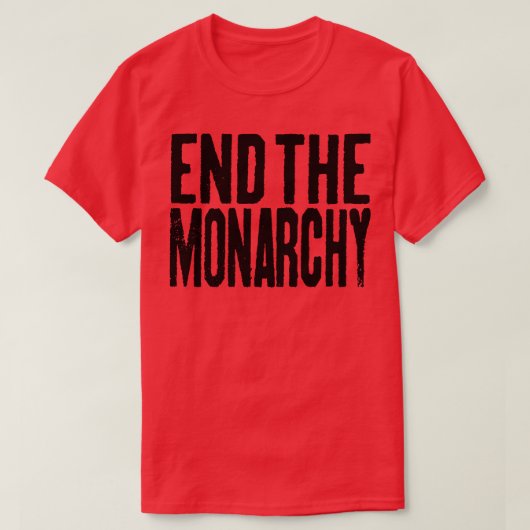 T-shirt Fin du texte noir de la monarchie (Design devant)
