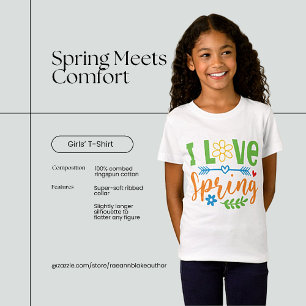 T-shirt fin en jersey pour filles "J'adore le prin