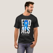 T-shirt Fin Mois de sensibilisation Als Support Bleu Ruban (Devant entier)