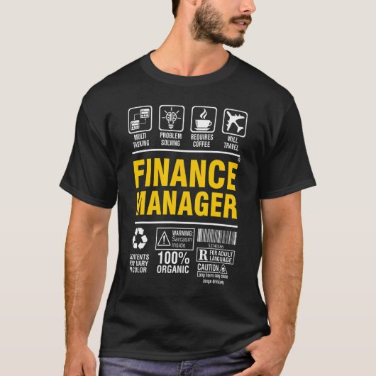 T-shirt Finance Manager Multitasking Problem Solving Coffe (Devant)