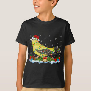T-shirt Finch Famille Adulte Correspondant Santa Hat Finch