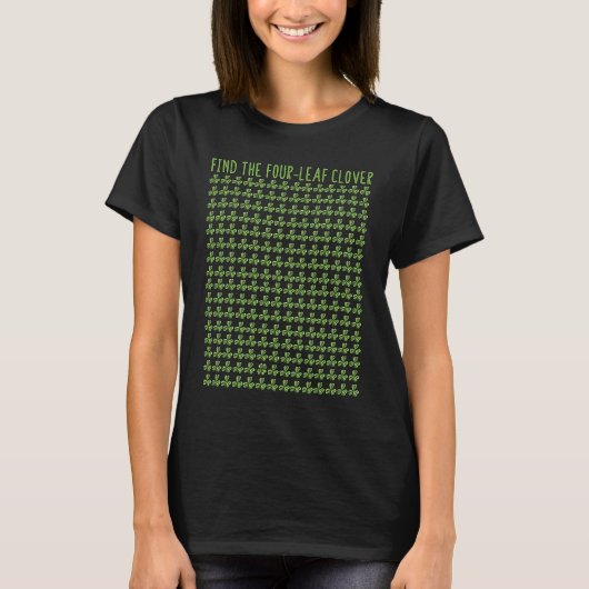 T-shirt Find The Four Leaf Clover Puzzle St Patricks Day S (Devant)