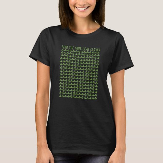 T-shirt Find The Four-Leaf Clover Puzzle St Patricks Day S (Devant)