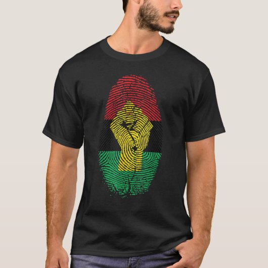 T-shirt Fingerprint Black History Month Afro African Pride (Devant)