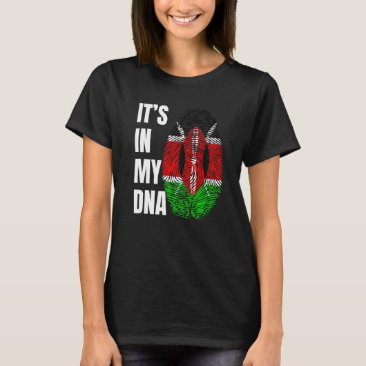 T-shirt Fingerprint DNA Biometry Flag Kenya   (Devant)