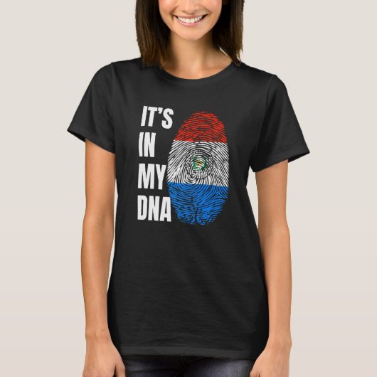 T-shirt Fingerprint DNA Biometry Flag Paraguay (Devant)