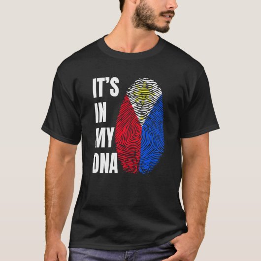 T-shirt Fingerprint DNA Biometry Flag Philippines (Devant)