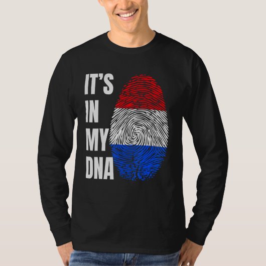 T-shirt Fingerprint DNA Biometry Holland Flag Netherlands (Devant)