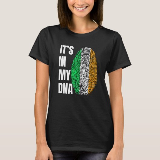 T-shirt Fingerprint DNA Biometry Irish Flag Ireland   (Devant)