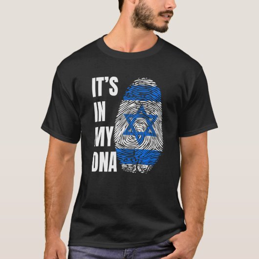 T-shirt Fingerprint DNA Biometry Israel Flag (Devant)