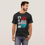 T-shirt Fingerprint DNA Biometry Luxembourg Flag Luxembour (Devant entier)