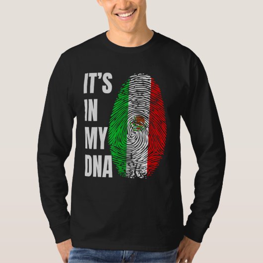 T-shirt Fingerprint DNA Biometry Mexican Flag Mexico (Devant)