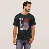 T-shirt Fingerprint DNA Biometry Serbian Flag   (Devant entier)