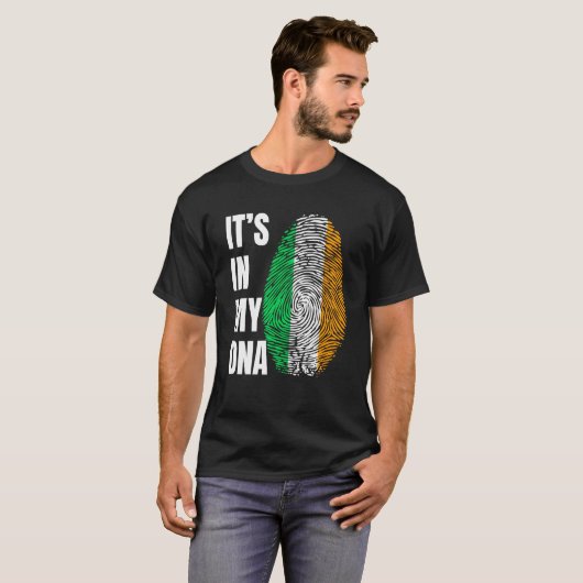 T-shirt Fingerprint DNA St Patrick's Day Irish Flag Irelan (Devant entier)