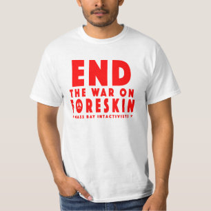 T-shirt Finissez la guerre sur le prépuce, rouge sur le