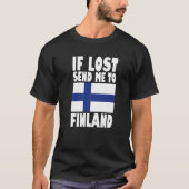 T-shirt Finland Flag Design If lost send me to Finland Pr (Devant)