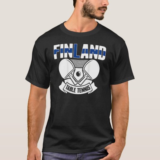 T-shirt Finland Table Tennis Support Finnish Ping Pong T (Devant)