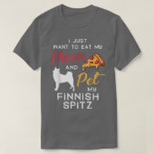T-shirt Finlandais Spitz Chien Pizza amant propriétaire No (Design devant)