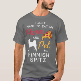 T-shirt Finlandais Spitz Chien Pizza amant propriétaire No
