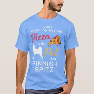 T-shirt Finlandais Spitz Chien Pizza amant propriétaire No