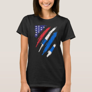 T-shirt Finlande American Grosse Drapeau USA Patriot Herit