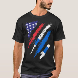 T-shirt Finlande American Grosse Drapeau USA Patriot Herit