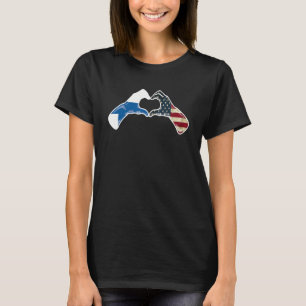 T-shirt Finlande Amérique USA Drapeau USA Finlande Coeur 1