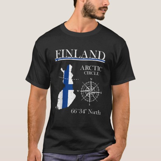 T-shirt Finlande Arctic Circle Adventure Suomi Drapeau fin (Devant)