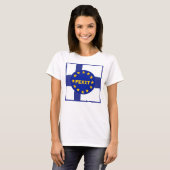 T-Shirt Finlande Drapeau UE sortie (Devant entier)