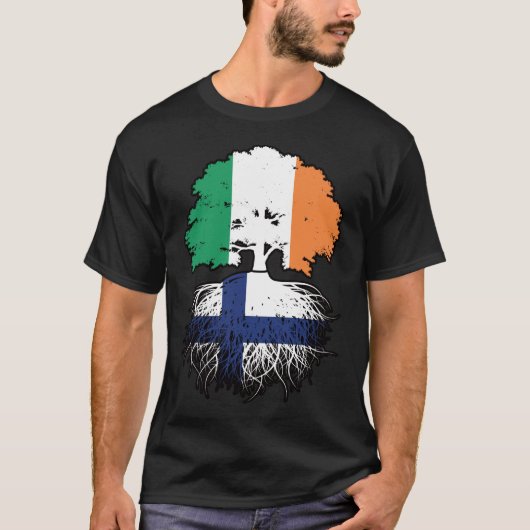T-shirt Finlande Finlande Irlande Irlande Drapeau des raci (Devant)