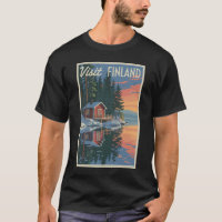 Finlande Lake Travel Art Vintage