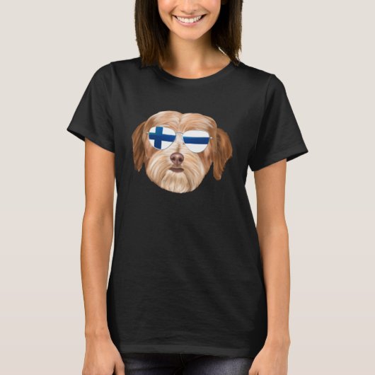 T-shirt Finnish Flag Havanese Dog Finland Pocket (Devant)