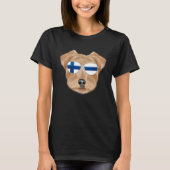 T-shirt Finnish Flag Norfolk Terrier Dog Finland Pocket (Devant)