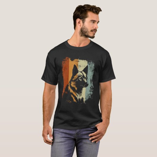 T-shirt Finnish Spitz Dog Retro Design (Devant entier)