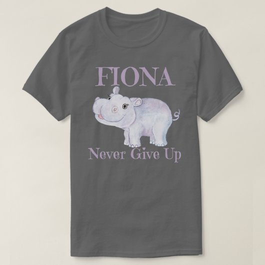 T-shirt Fiona l'hippo n'abandonne jamais (Design devant)
