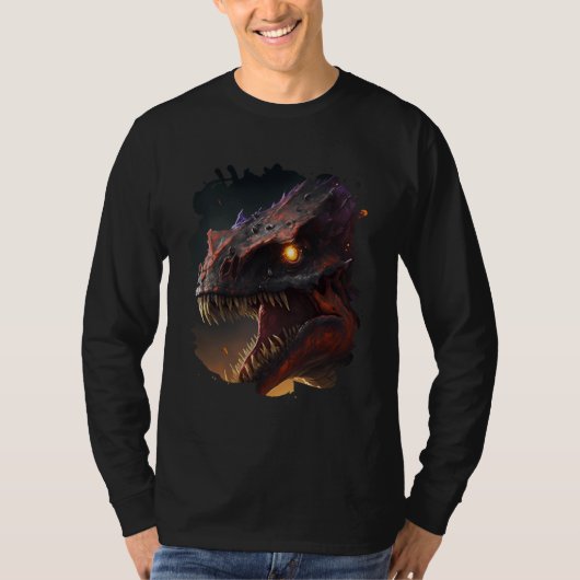 T-shirt Fire breathing giant the fearsome dinosaur (Devant)