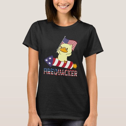 T-shirt Fire de Rubber Duck 4th of July Patriotic Fire (Devant)