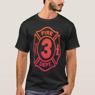 T-shirt Fire Dept 3 pompier 3e anniversaire Trois ans O