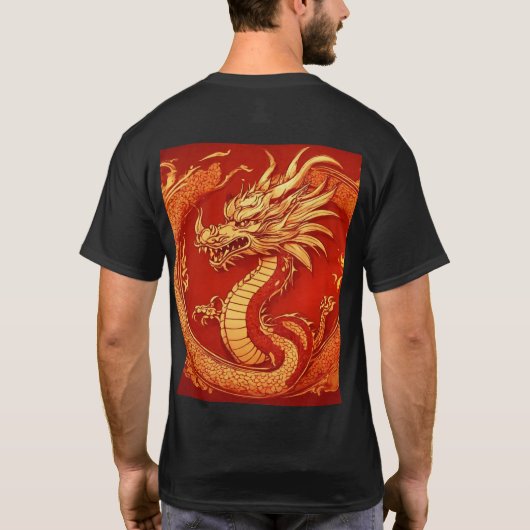 T-shirt Fire Guardian : Conception de tatouage de dragon m (Dos)