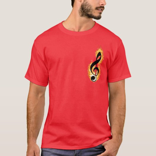 T-shirt Fire Notes Cool Conception musicale (Devant)