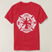T-shirt Fire Secourt Service Maltese Cross (Design devant)