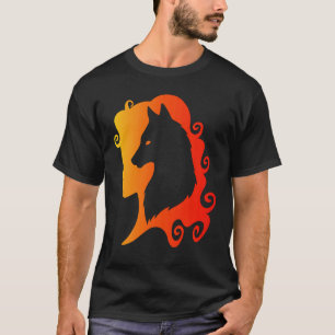 T-shirt Fire Wolf Spirit Totem Animal Guide Pagan Wicca Ch
