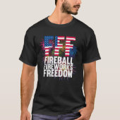 T-shirt Fireball Fireworks Freedom 4 juillet drapeau améri (Devant)