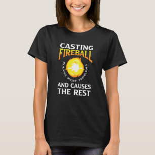 T-shirt Fireball Rpg Mage Tablet Jeu de rôle