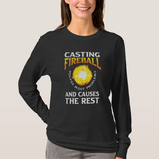 T-shirt Fireball Rpg Mage Tablet Jeu de rôle (Devant)