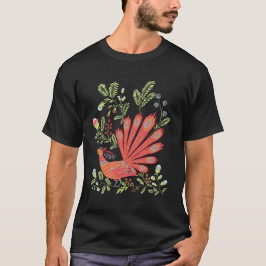 T-shirt Firebird Floral ukrainien style Vyshyvanka (Devant)