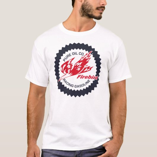 T-shirt Firebird pur emballant le signe de cru d'essence (Devant)