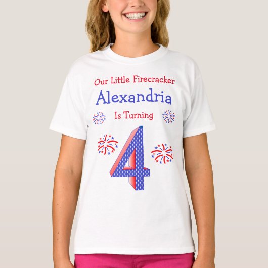 T-shirt Firecracker 4e anniversaire (Devant)