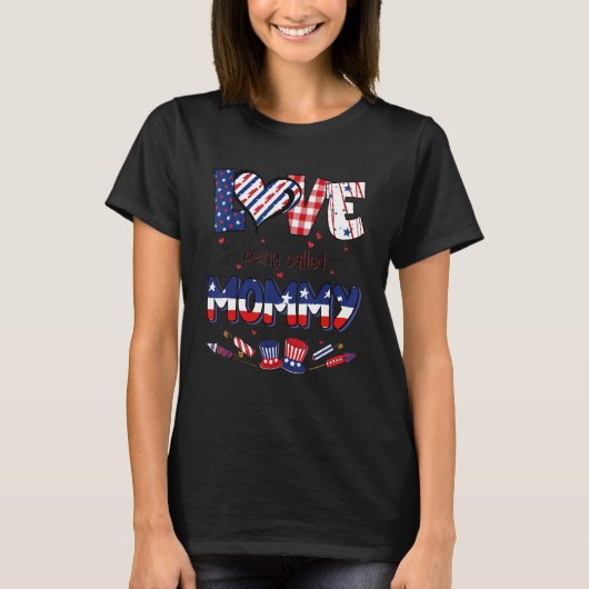 T-shirt Firecracker Drapeau Américain Fière Amour Appelé (Devant)