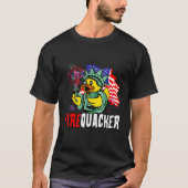 T-shirt Firecracker USA Drapeau Funky Firequacker Duck 4èm (Devant)